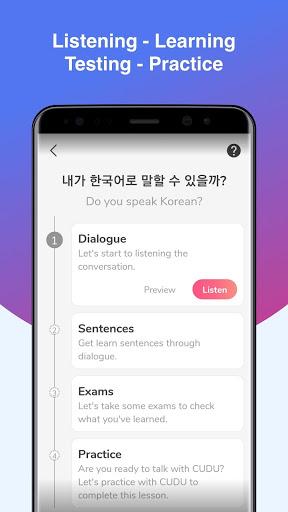 Korean Conversation Practice - Cudu - Image screenshot of android app