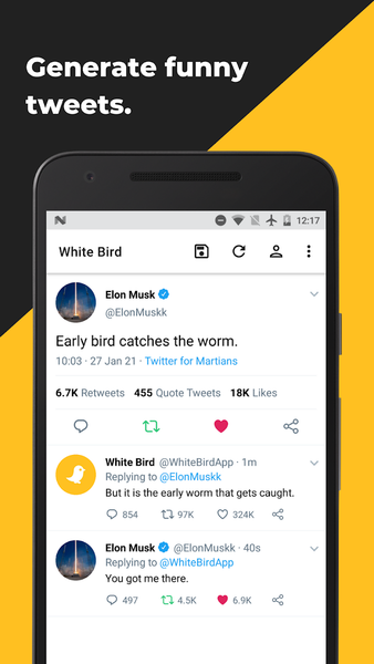 White Bird: Tweet Generator - عکس برنامه موبایلی اندروید