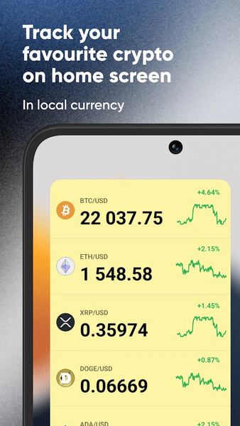 Bitcoin & Crypto Price Widget - عکس برنامه موبایلی اندروید