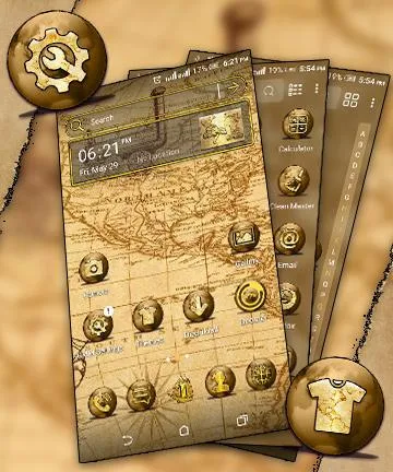 Ancient Map Launcher Theme - Image screenshot of android app