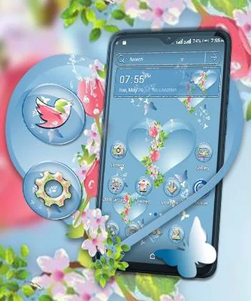 Aqua Heart Launcher Theme - Image screenshot of android app