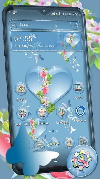 Aqua Heart Launcher Theme - Image screenshot of android app