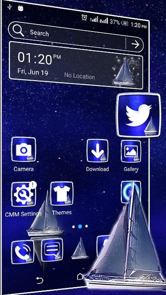 Blue Ocean Night Theme - Image screenshot of android app