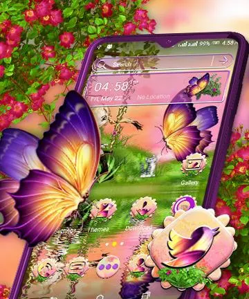 Butterfly Girl Nature Theme - عکس برنامه موبایلی اندروید