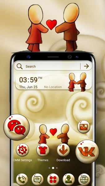 Cute Love Launcher Theme - Image screenshot of android app