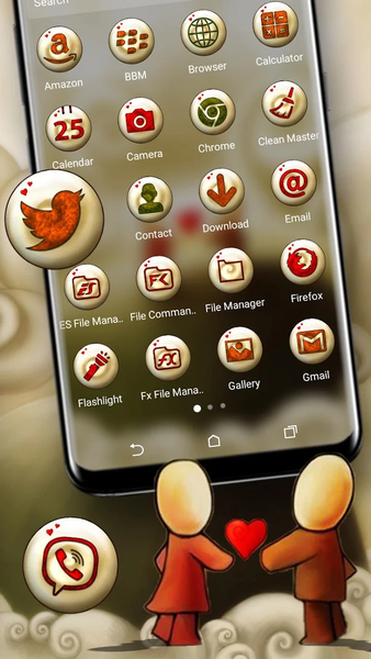 Cute Love Launcher Theme - Image screenshot of android app