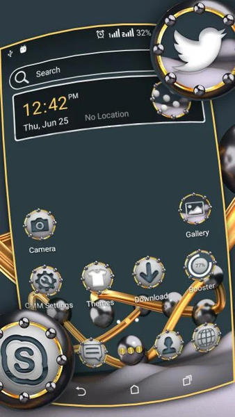 3D Metallic Ball Theme - Image screenshot of android app