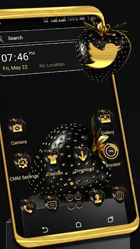 Golden Black Strawberry Theme - Image screenshot of android app