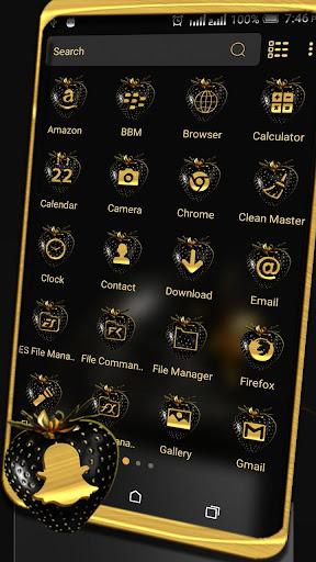 Golden Black Strawberry Theme - Image screenshot of android app