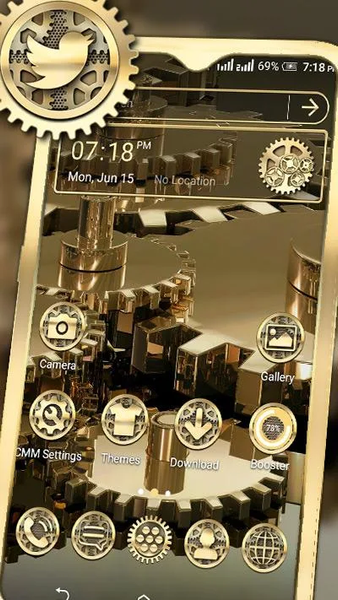 Golden Machine Gear Theme - Image screenshot of android app