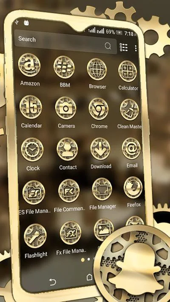 Golden Machine Gear Theme - Image screenshot of android app