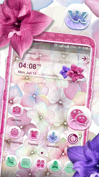 Hydrangea Flower LauncherTheme - Image screenshot of android app