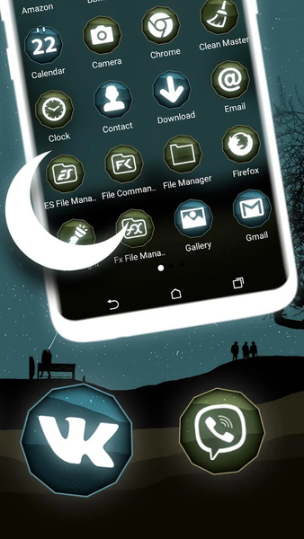 Moon Night Launcher Theme - Image screenshot of android app