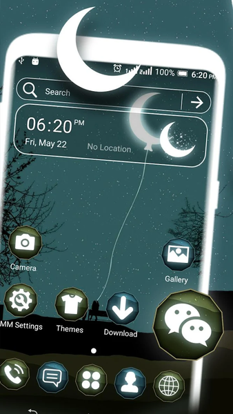 Moon Night Launcher Theme - Image screenshot of android app