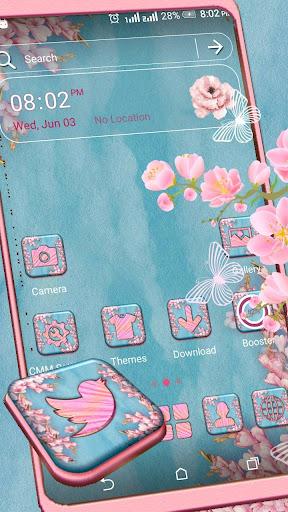 Pink Spring Flowers Theme - Image screenshot of android app