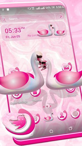 Swan Pink Love Launcher Theme - Image screenshot of android app