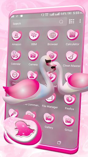 Swan Pink Love Launcher Theme - Image screenshot of android app