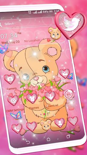 Teddy Bear Pink Launcher Theme - Image screenshot of android app