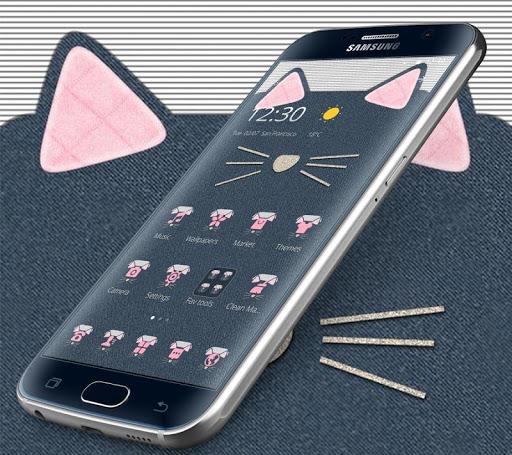 Cute Cloth Cat Theme - Image screenshot of android app