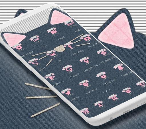 Cute Cloth Cat Theme - Image screenshot of android app