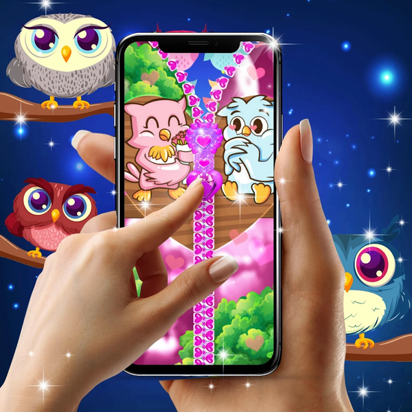 Cute owl lock screen - Image screenshot of android app