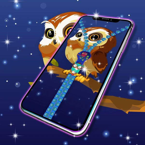 Cute owl lock screen - Image screenshot of android app