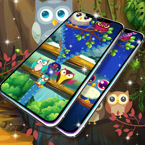 Cute owl lock screen - Image screenshot of android app