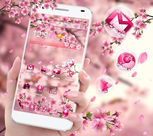 Cute Pink Cherry Blossom Theme - عکس برنامه موبایلی اندروید