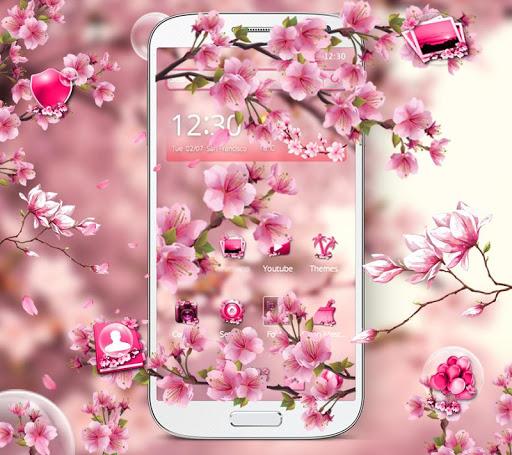 Cute Pink Cherry Blossom Theme - عکس برنامه موبایلی اندروید