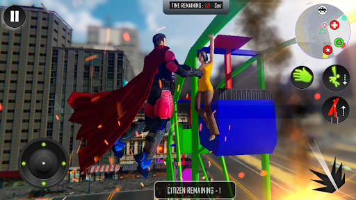 Flying Superhero Rope Power - Gameplay image of android game