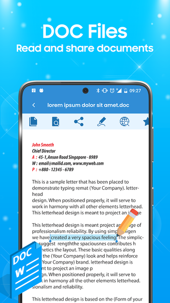 Document Reader: PDF/DOCS/XLSX - عکس برنامه موبایلی اندروید