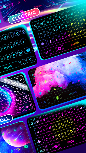 Neon LED Keyboard: RGB & Emoji - Image screenshot of android app