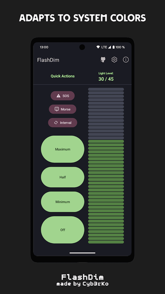 FlashDim - Dim your flashlight - Image screenshot of android app