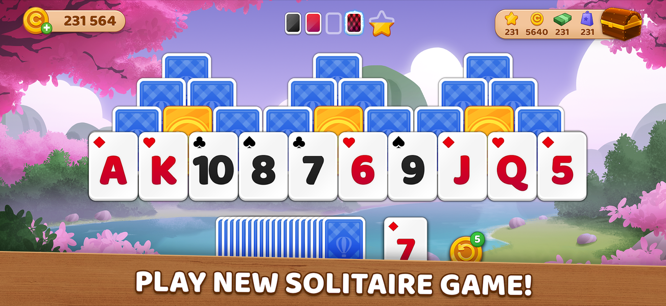Solitaire Tripeaks: Cloud City - Gameplay image of android game