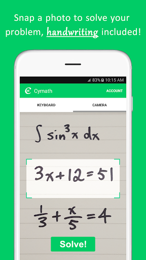 Cymath - Math Problem Solver - عکس برنامه موبایلی اندروید