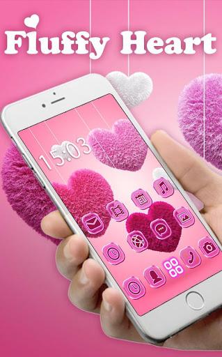 Fluffy diamond Hearts Theme: Pink Comics Launcher - Image screenshot of android app