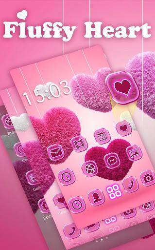 Fluffy diamond Hearts Theme: Pink Comics Launcher - عکس برنامه موبایلی اندروید