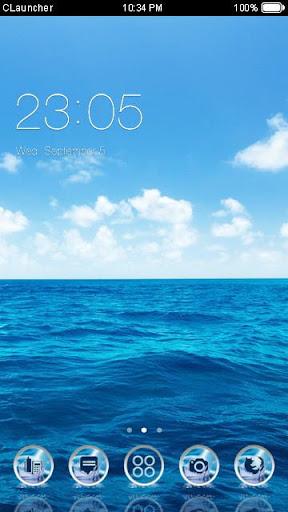 Blue Water Theme C Launcher - Image screenshot of android app