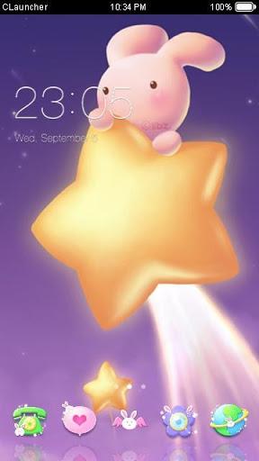 Cute Bunny Theme HD C Launcher - Image screenshot of android app