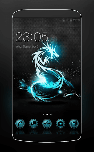 Magical theme: Abstract Dragon with Dark Cool Icon - عکس برنامه موبایلی اندروید