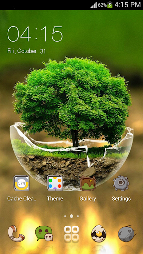 2018HD Green Nature Cartoon Theme for android free - Image screenshot of android app