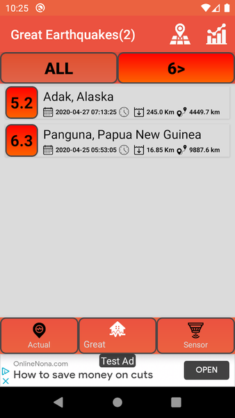 Last Earthquakes(Notification) - Image screenshot of android app