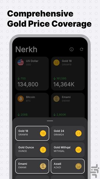 نرخ: قیمت دلار، طلا و ارز - Image screenshot of android app