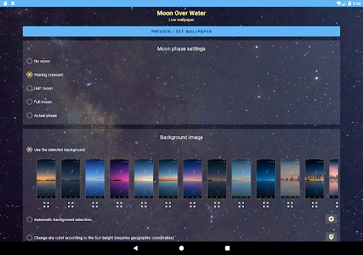Moon Over Water Live Wallpaper - Image screenshot of android app