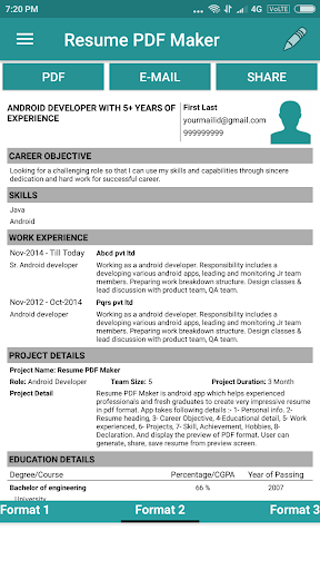 Resume PDF Maker / CV Builder - Image screenshot of android app