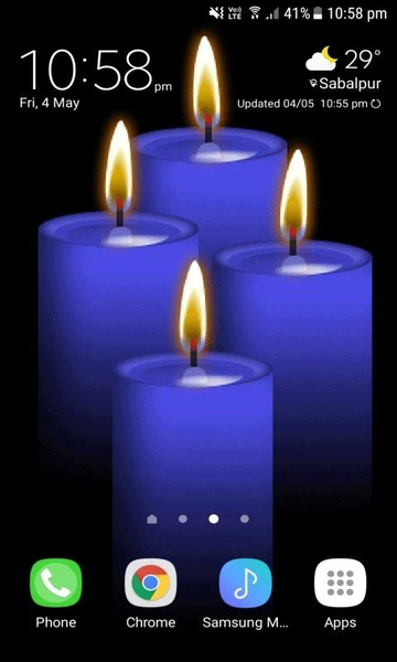Blue Candles Live Wallpaper - Image screenshot of android app