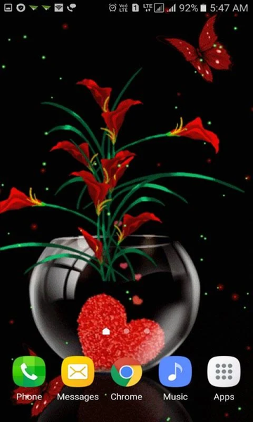 Heart Flowers Pot LWP - Image screenshot of android app