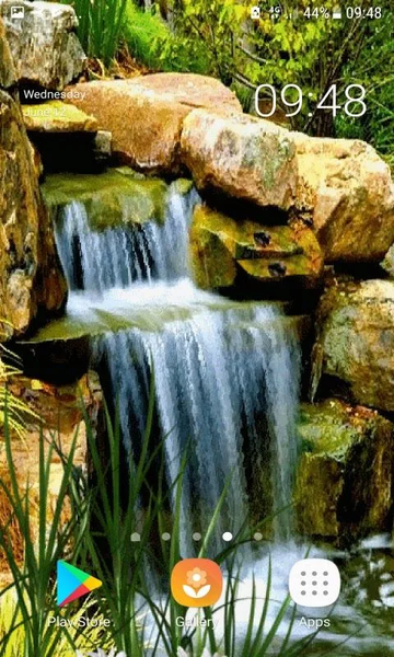 Nature Rocky Waterfall LWP - عکس برنامه موبایلی اندروید