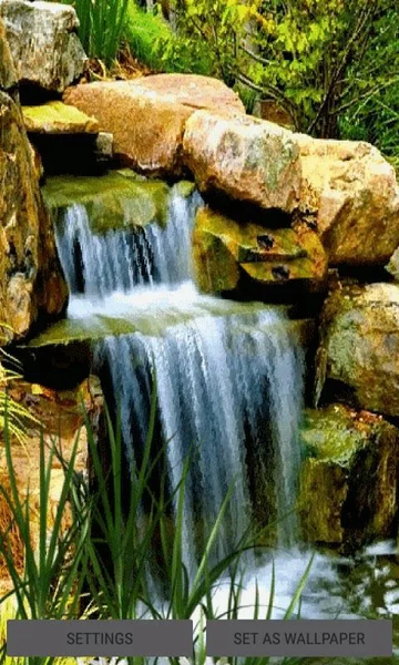 Nature Rocky Waterfall LWP - Image screenshot of android app
