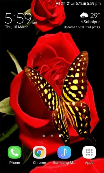 Red Roses Butterfly LWP - Image screenshot of android app